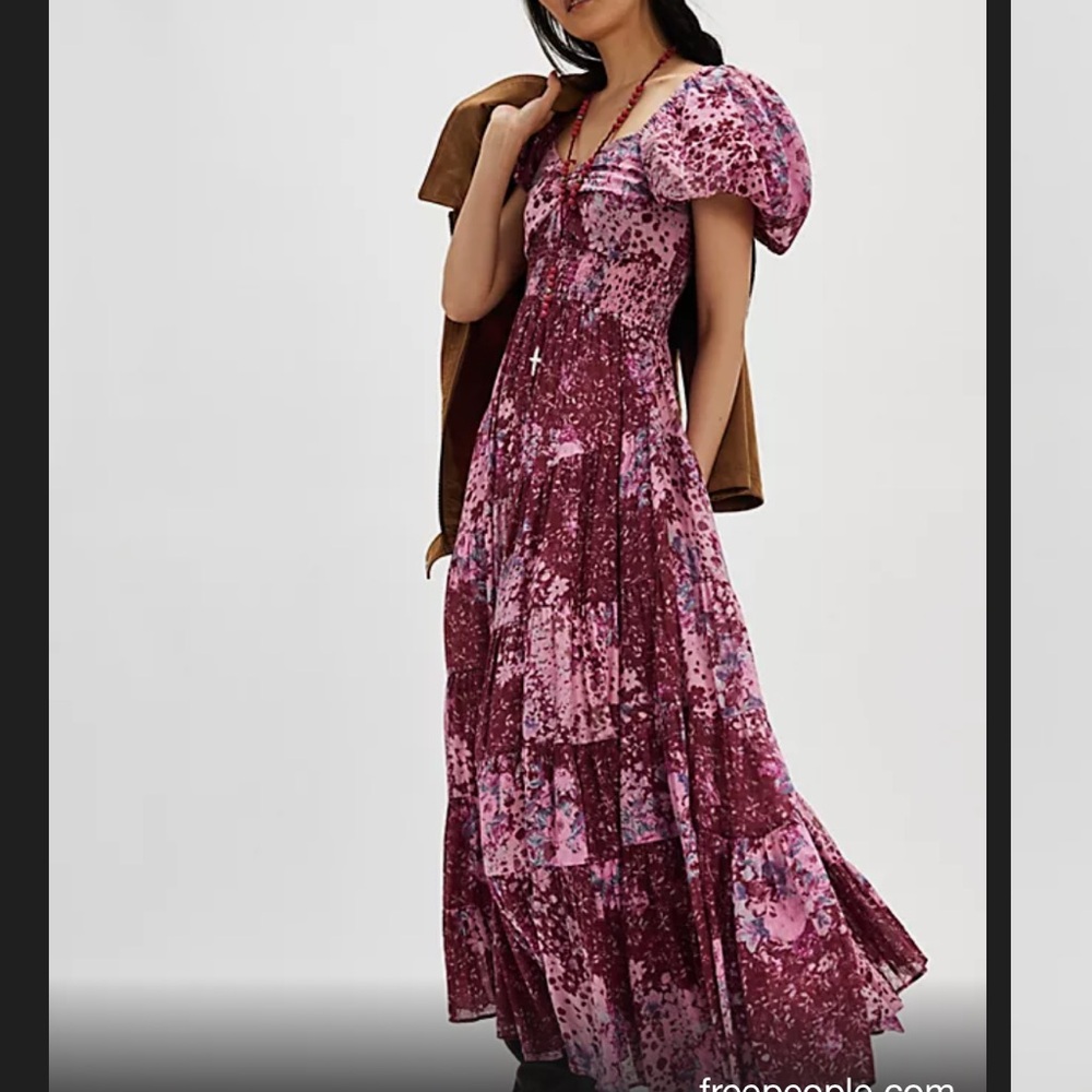 Sun drenched short sleeve maxi dress